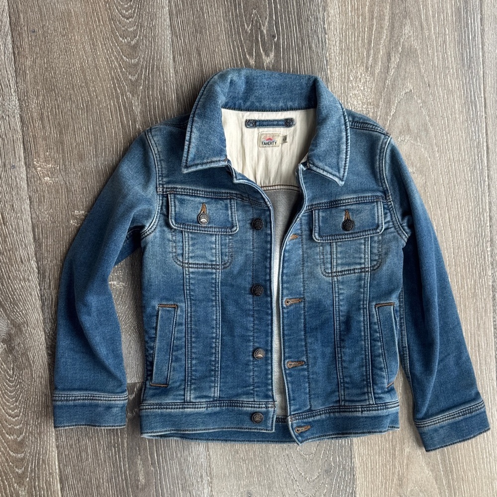 Faherty Blue Denim Jacket for Kids 0095